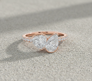 Stonewels Toi Et Moi Pav Lab-Grown Diamond Rose Gold Plated for Certified Prong Setting <b>Ring</b> - Product Image 3