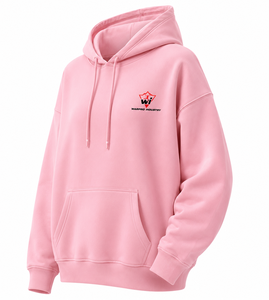 Wholesale Custom <b>Pink</b> Oversized Hoodie Unisex Pullover Streetwear Sweatshirt With Drawstring Hood Kangaroo Pocket Ribbed Cuffs - Product Image 3