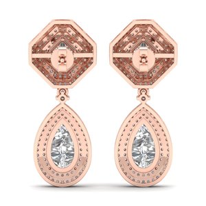 REYES Pendientes Colgantes de Plata de Ley 925 con Moissanita Certificada GRA, Joyería Fina para Regalo de Boda para Mujer - Product Image 4
