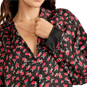 Pijama de Seda 100% Tejida para Mujer, de Alta Calidad, Personalizable, con Diseño Sólido y Corte Completo - Product Image 4