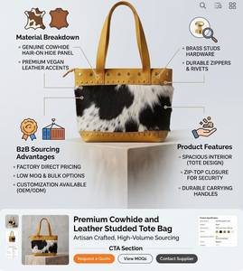 Bolso Tote Vintage de Cuero Genuino para Mujer, Gran Capacidad, con Cierre y Tachuelas, para Uso Diario - Product Image 6