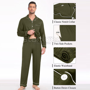 Custom Logo <b>Men</b> Night Suit Cotton <b>Pajama</b> <b>Set</b> OEM Comfortable Sleepwear Night Suit <b>For</b> Online Sale - Product Image 4