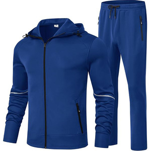 Conjunto Deportivo para Hombre, Gris Granate, Ecológico, Talla Grande, Corte Holgado, Sudadera con Cierre Completo y Pantalones, Transpirable y Ligero - Product Image 1