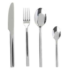 Ensemble de couverts minimalistes en acier inoxydable avec finition miroir, compatibles lave-vaisselle, pour mariage et usage domestique, en solde. - Product Image 4
