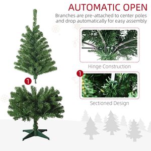 Albero di Natale Artificiale Pre-Illuminato con Luci LED Bianche Calde o Colorate, Funzione di Apertura Automatica, Decorazione Festiva con Rami - Product Image 2