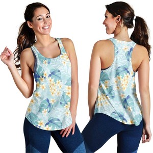 Camiseta sin mangas personalizada para mujer con estampado floral, cuello redondo, transpirable, de poliéster tejido, estilo casual, con estampado digital y adornos de plumas. - Product Image 1