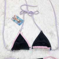 Ensemble de bikini de luxe pour femme, de créateur, en dentelle ornée de cristaux, taille haute, respirant, séchage rapide, écologique, pour la plage estivale