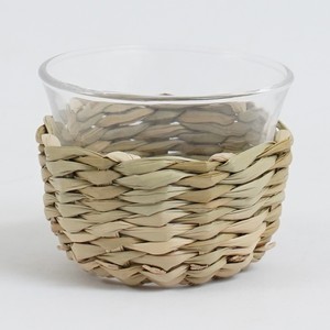 แก้วทัมเบลอร์ทรงกระบอกทำจากฟางเส้นใยหญ้าทะเลสานด้วยมือ - Product Image 6