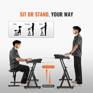 Support de clavier de piano numérique robuste support de musique de style Z largeur réglable coussinets antidérapants crochet pour casque convient à 54-88 touches - Product Image 4