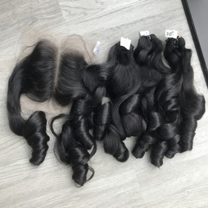 Vente en gros de perruques en cheveux humains vierges à 100% de style Afro Wave, personnalisables, nouveau design, cheveux bruts en vrac en provenance du Vietnam, extensions de cheveux - Product Image 1