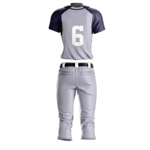 Custom Player <b>Name</b> Number Printed Moisture Wicking Breathable Anti-UV 100% Polyester Short Adult Size Baseball Uniform Sets - Product Image 2
