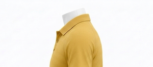 Polo jaune pour homme, manches courtes, col rabattu, coupe classique, 100% coton, couleur unie, toutes saisons - Product Image 4
