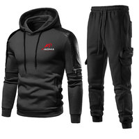 Ensemble de survêtement pour homme avec logo de marque imprimé sur mesure, veste de survêtement respirante, pantalon de survêtement, tenue chaude pour adultes