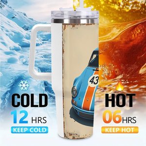 Stainless Steel Tumbler 40oz With Car Graphic Design For <b>Coffee</b> Or Tea - Product Image 6