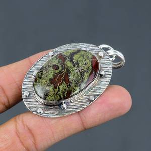 Handmade Bloodstone Pendant 925 Sterling Silver Unique Elegant Fashion Gemstone Jewelry Boho Accessory - Product Image 4