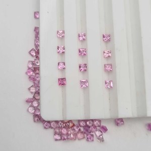 Lote de piedras preciosas sueltas de zafiro rosa natural, corte cuadrado facetado, de 1-6 mm, para la fabricación de joyería artesanal. - Product Image 6