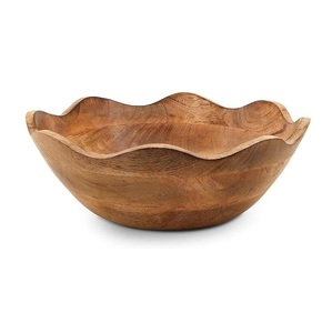 Bol en bois polyvalent sur piétement pour servir des fruits, des collations, des friandises, des objets décoratifs et créer des présentations de table élégantes - Product Image 6