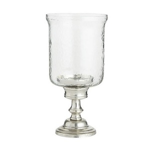 Vintage Design Glass hurricane candle holder silver base luxury candle stand wedding centerpiece <b>offers</b> in customization options - Product Image 2