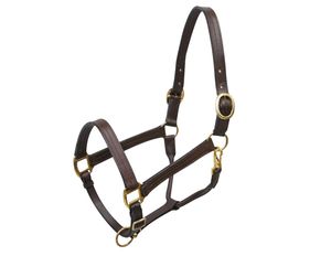 Cabestro de Cuero Premium Hecho a Mano para Caballo, Ajustable, con Hebillas de Latón y Herrajes Resistentes en Tono Plateado para Establos - Product Image 2