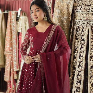 Conjuntos Étnicos Anarkali de Diseñador con Dupatta para Mujer - Product Image 2