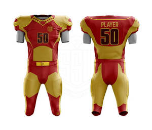 Último diseño, uniforme de fútbol americano personalizado de tela suave de poliéster, conjunto de jersey y pantalón a precio asequible - Product Image 2