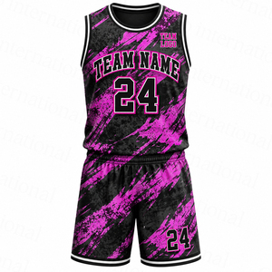Conjunto de Uniforme de Baloncesto Sublimado Personalizado, Sin Mangas, Cuello en V, Absorbe la Humedad, Uniforme de Equipo Unisex, Ropa Deportiva para Todas las Temporadas - Product Image 1