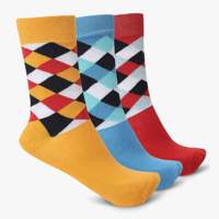 Chaussettes habillées classiques pour hommes, en coton Botex, anti-bactériennes, respirantes, écologiques, imprimées en sérigraphie, couleurs vives, style funky, vente en gros