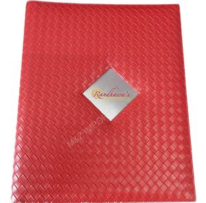 Couverture de livre de menu A4 en cuir PU personnalisé de haute qualité dossier à feuilles mobiles lié au bois pour hôtels et restaurants - Product Image 1