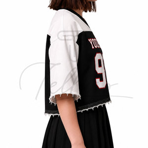 Nouvelle arrivée : maillot de football américain sur mesure, respirant, qualité supérieure, coupe courte pour femmes - Product Image 3