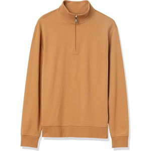 Men's Quarter Zip <b>Fleece</b> <b>Sweatshirt</b> Solid Color Stand Collar Regular Fit Casual Autumn Wear - Product Image 5
