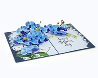 Fournisseur de cartes-cadeaux 3D Fête des Mères avec artisanat Blue Flower made in Vietnam