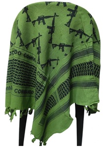 Écharpe tactique multi-usages en coton vert olive de qualité supérieure pour hommes et femmes, motif vert, pour toutes les saisons - Product Image 2