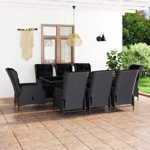 Conjunto de Comedor para Jardín en Gris Oscuro - Product Image 1
