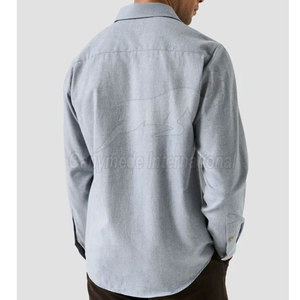 T-shirt en flanelle tricotée unie pour homme – Matière douce brossée, écologique, respirante et confortable pour un port quotidien – Coupe ajustée - Product Image 5