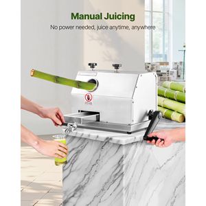 Spremiagrumi Commerciale ad Alta Produzione 110LBS/H per Canna da Zucchero con 3 Rulli in Acciaio Inossidabile e Ampio Ingresso da 2,4 Pollici - Product Image 6