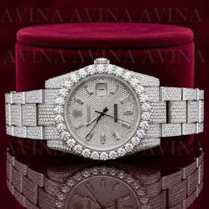 Reloj Mecánico de Lujo Personalizado Unisex con Moissanita, Correa de Acero Inoxidable de 20 mm, Esfera de Cristal, Analógico, Vintage, de Moda, Edición Limitada - Product Image 5