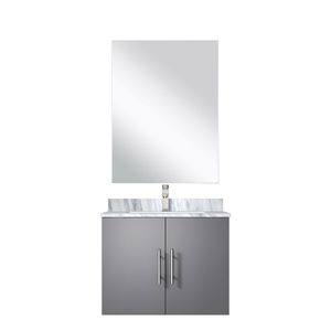 Grigio scuro 24 pollici. L X 22 Pollici Mobile Bagno Singolo con Top in Marmo di Carrara 18 Pollici Set Rubinetto a Specchio per Bagni Piccoli - Product Image 1