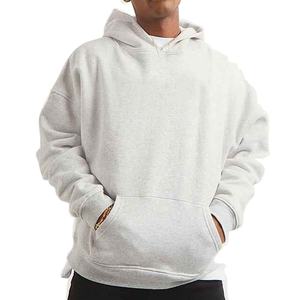 Sudaderas con capucha de alta calidad, gruesas, básicas, de mezcla de algodón, cortas, de corte cuadrado, de doble triple capa para hombre - Product Image 2