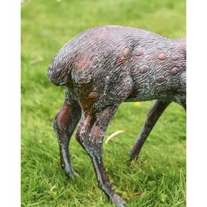 Cast Iron Doe <b>Statue</b> For Garden Supplies Ground Mount Handmade Bronze Doe Deer Sculpture Christmas Decoration - Product Image 4