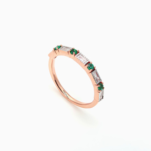 Luxury Green Round Gemstone & Emerald Cut Diamond <b>Eternity</b> Band <b>Ring</b> for Women 10K 14K 18K Gold & 925 <b>Silver</b> 935 <b>Silver</b> - Product Image 4