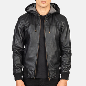 Veste de moto en cuir PU noir pour homme, col rabattu, fermeture éclair, coupe ajustée, longueur normale, imperméable, réversible, hiver - Product Image 3
