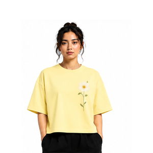 Custom Boxy T Shirts for Women Heavyweight Cotton Relaxed Fit Streetwear Short Sleeve Tee OEM ODM Private Label Clothing Womens - Product Image 2