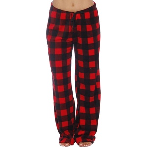 Women's Flannel Plaid <b>Lounge</b> <b>Pants</b> Casual Stretch Sleepwear Bottoms Pockets Comfortable Drawstring Pajama Shorts Plus Size Soft - Product Image 1