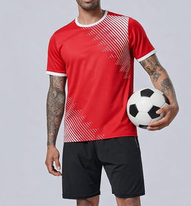 Camiseta deportiva de manga corta con estampado geométrico azul para hombre, cuello redondo, de secado rápido, tejido de punto, corte ajustado, longitud regular - Product Image 3