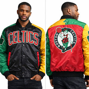 Veste de baseball en satin color block pour homme, personnalisable avec logo, style streetwear, manteau d'hiver tendance - Product Image 1