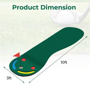 Tapis de putting de golf en forme de rein 9,8 pi x 3 pi, surface True Roll avec matériau PVE vert pour aides à l'entraînement - Product Image 5