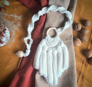 <b>Macrame</b> Curtain Tieback: Boho Cotton Window Decor - Product Image 3