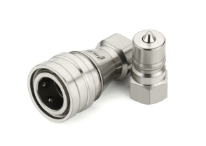 Raccord hydraulique à déconnexion rapide ISO 7241 B en acier au carbone, type bille à clapet, pour équipement industriel et agricole - Product Image 3