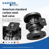 Válvula de bola de acero al carbono ANSI WCB, ASME B16.34, API 6D, con brida RF, manual, ISO5211, paso completo, bola flotante, para petróleo y gas, Clase 300, 150LB, OEM