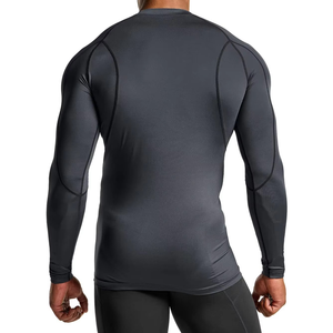 T-shirt de compression athlétique à manches longues pour homme, tissu extensible premium, anti-transpiration, soutien musculaire, vêtements d'entraînement, OEM ODM, vente en gros - Product Image 5